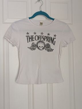 2004 The Offspring Concert Shirt Women's Crop Top Small White
